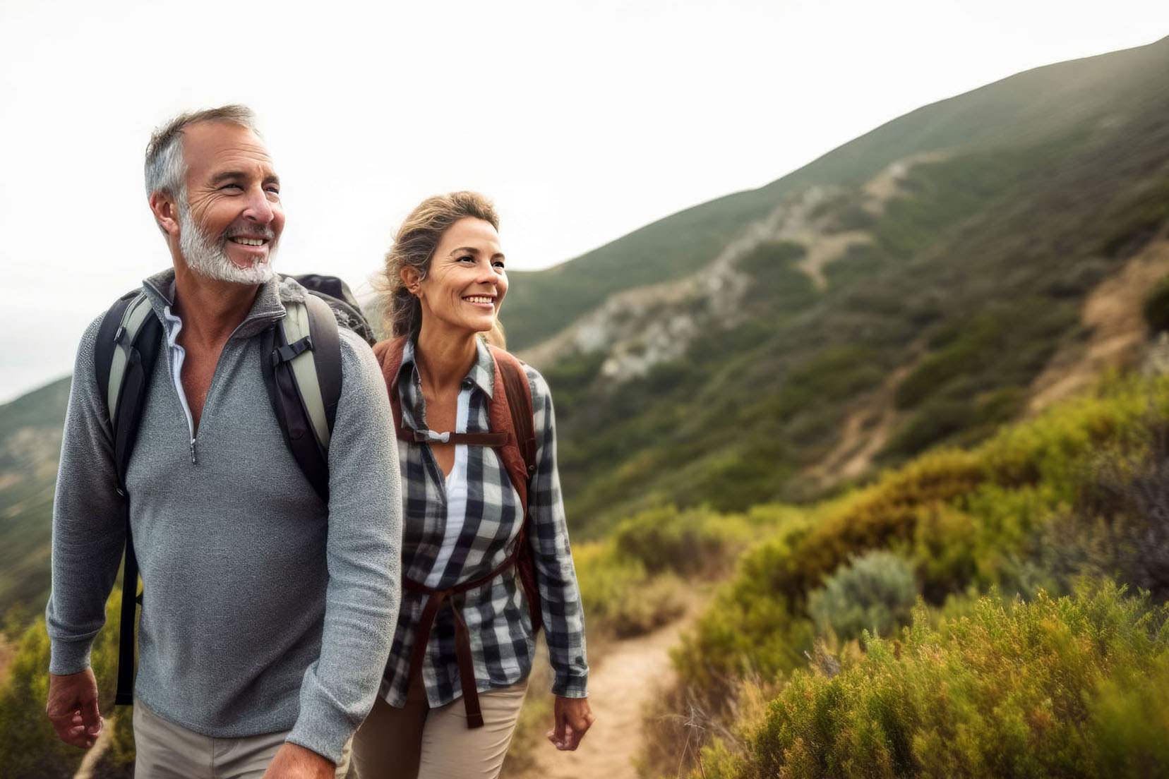 Retirees hiking